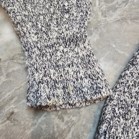 Free People Marled Knit Sweater Gray Black White Slouchy Pullover Women’s L - Picture 6 of 10